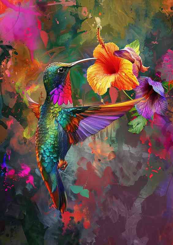 Humming bird getting the nector | Di-Bond