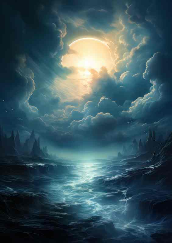 Eldritch Moon Over Haunted Swamps | Poster
