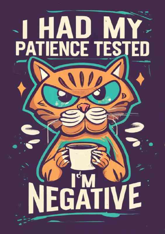 A cute but very angry cat drinking coffee | Di-Bond