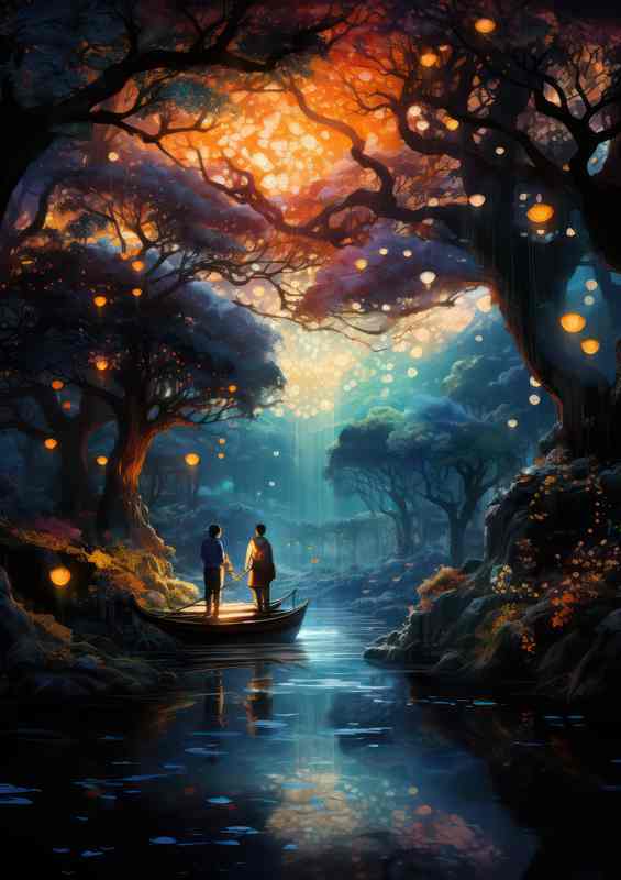 Enchanted Elder Tree Echoes along the stream | Poster