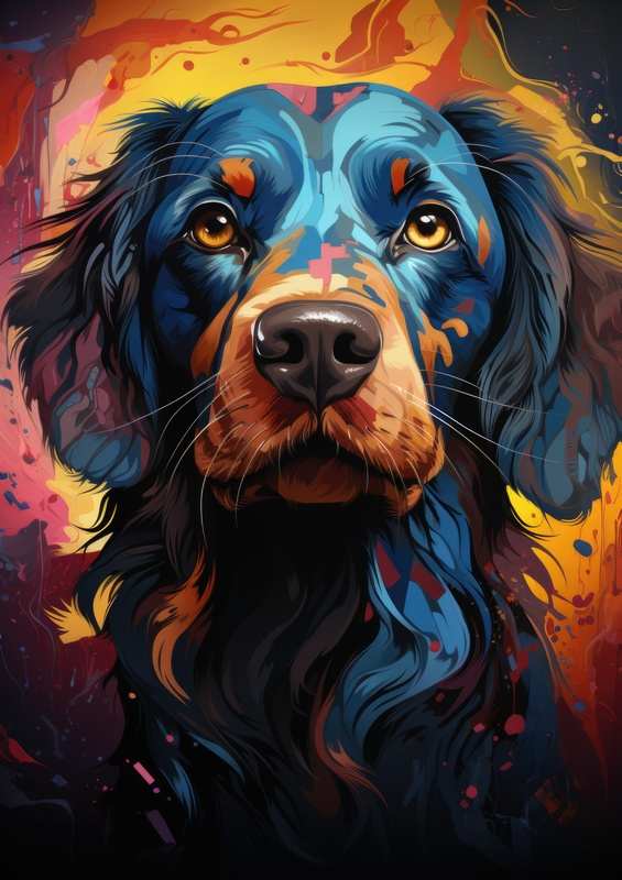 Black Dog Abstract style | Metal Poster