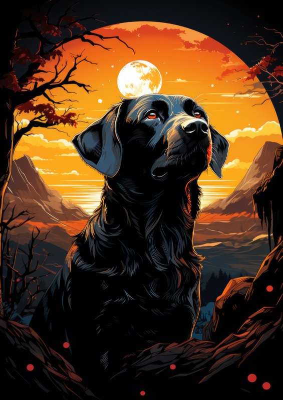 Black Lab Looking at sky | Canvas