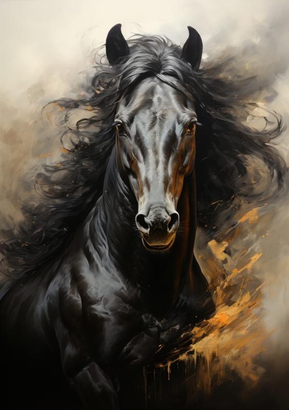 Black beautiful horse | Di-Bond