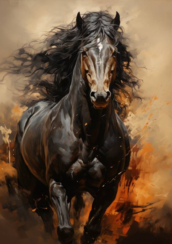 Brown Horse galloping | Di-Bond