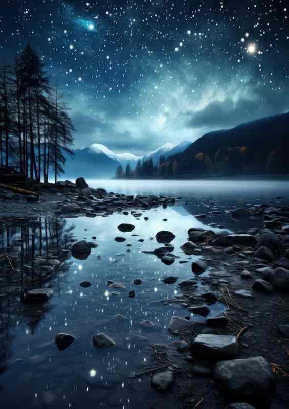 Enchanted Waters with moonlit skys | Poster