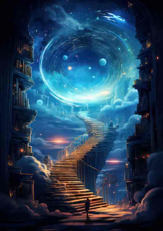 Enigma stairs Floating Wonders of Art | Poster