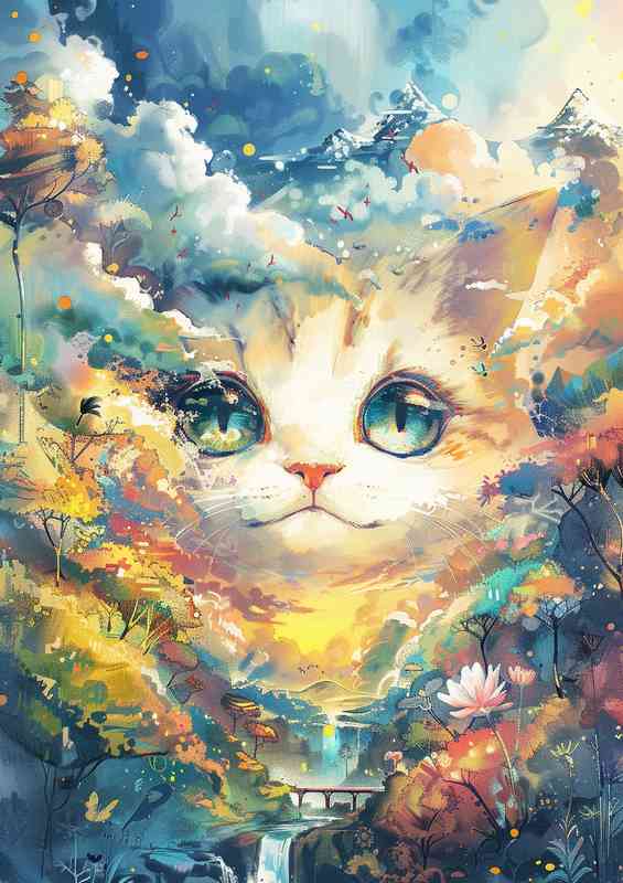Cure Cat face with large eyes | Di-Bond