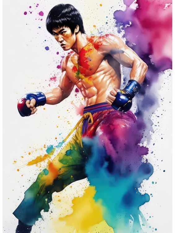 Bruce Lee water splash | Canvas