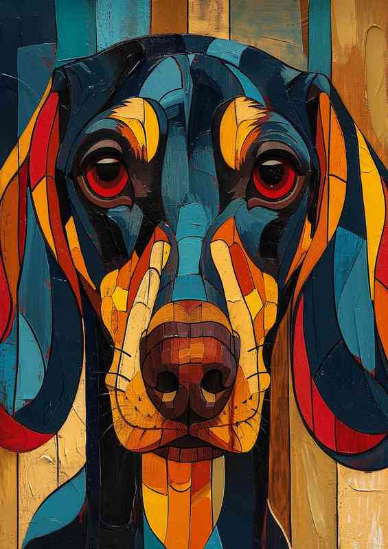 Dachshund dog with red eyes | Metal Poster