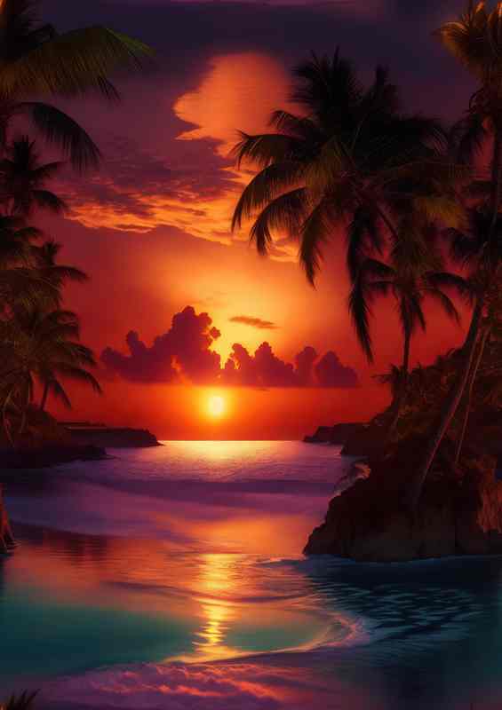 Ethereal Eclipse on Mystic Waters | Canvas