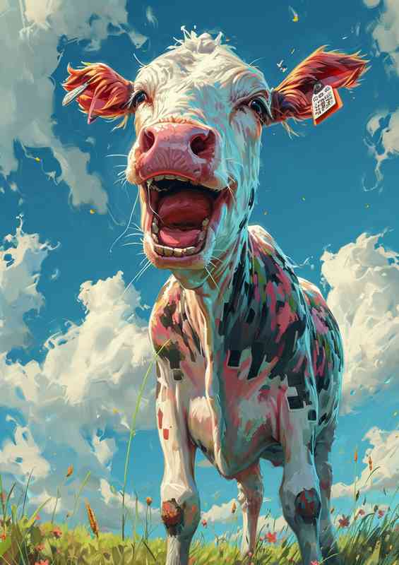 Maggie the crazy laughing cow | Di-Bond