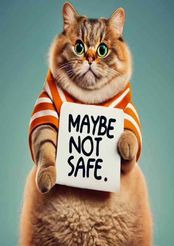 Maybe Not Safe Fat Cat | Di-Bond