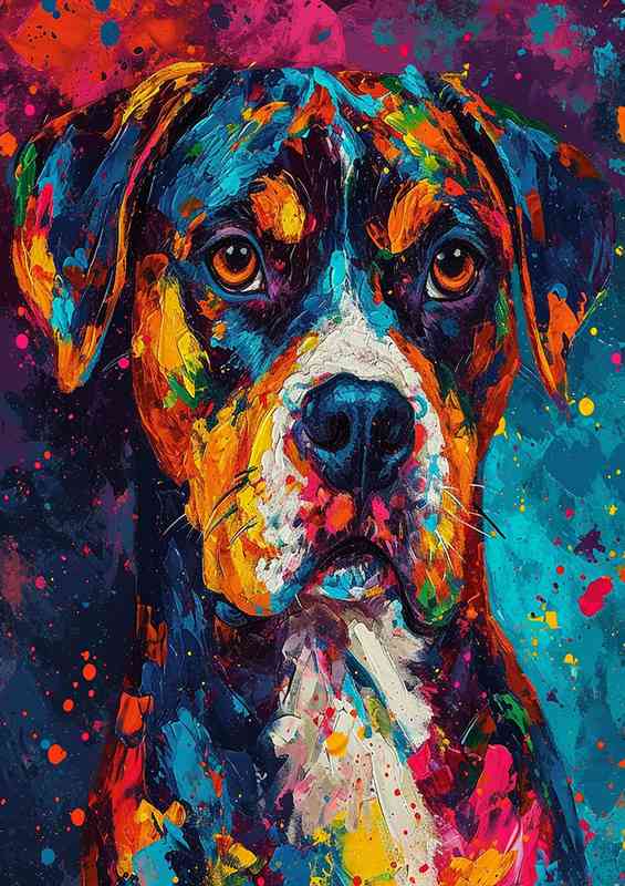 Rotwiler painted dog splash art style | Di-Bond