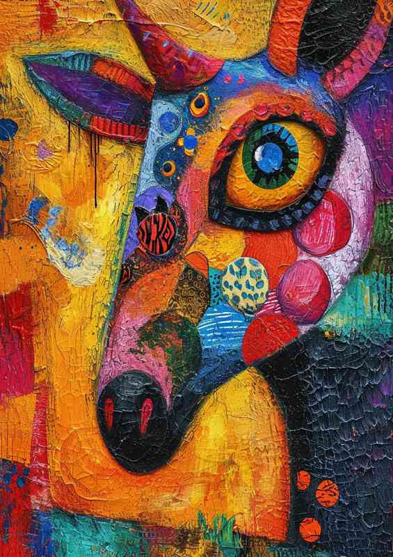 The Abstract bul in a colourful form | Metal Poster