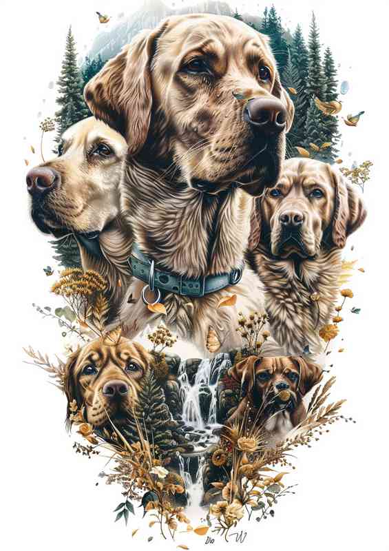 The Family of Labrador Dogs | Poster