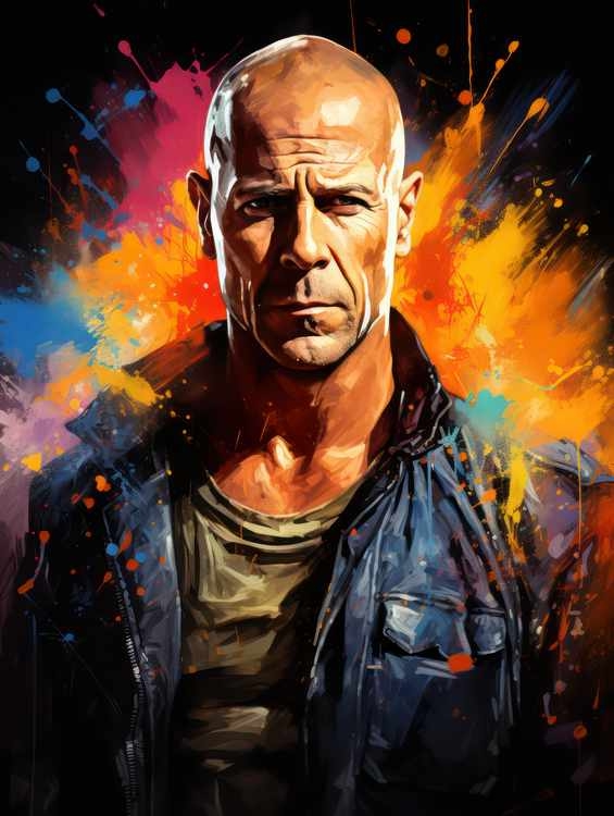 Bruce Willis Very colourful | Canvas