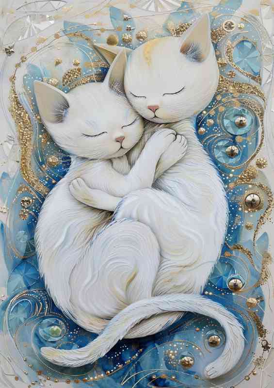 Two cats Hugging with their tails | Canvas