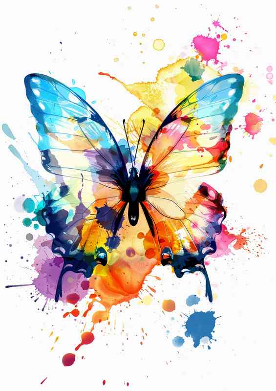 A wonderful butterfly multi coloured | Metal Poster