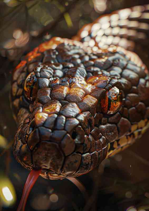 Big snake with big eyes and red tongue | Canvas