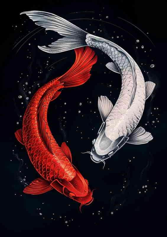 A Pair of japanese Koi carps | Poster