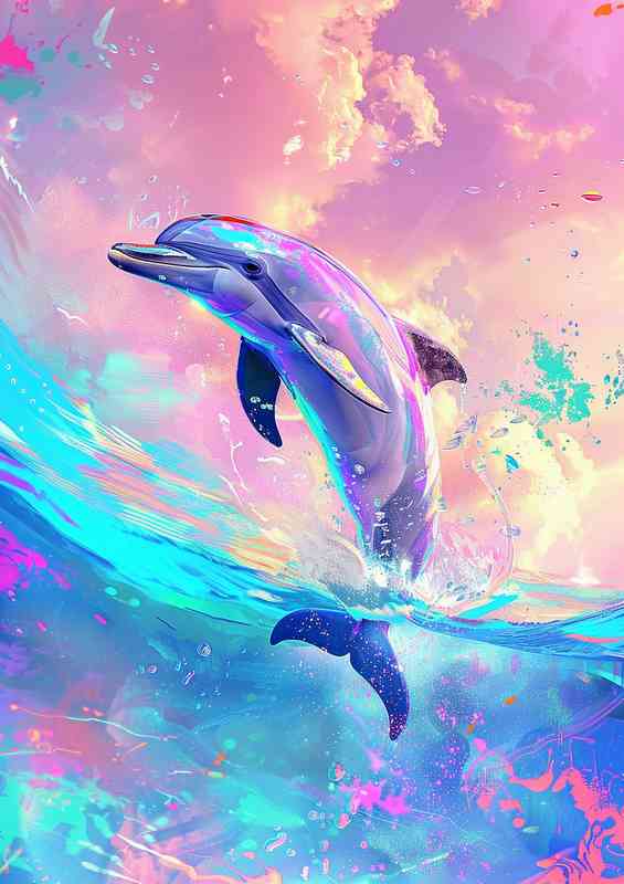 Dolphin in the blue ocean | Di-Bond