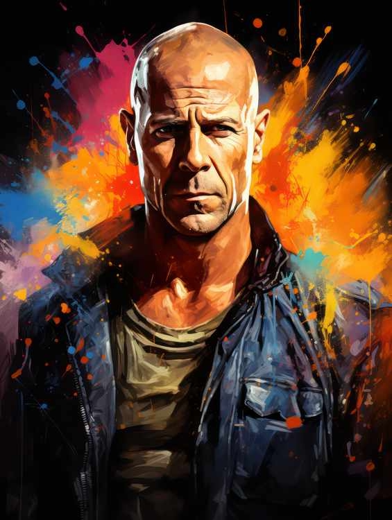Bruce Willis Very colourful | Poster