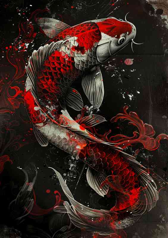 Japanese Koi in stunning red and black | Di-Bond