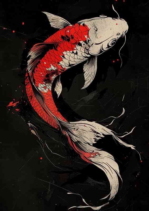 japanese Koi carp orange | Canvas