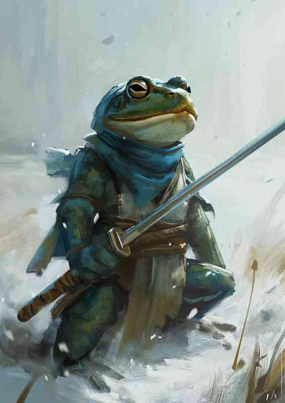 A frog with a sword | Di-Bond