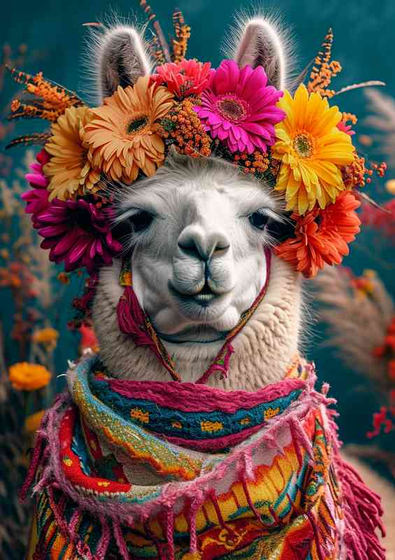 Llama dressed for a night out | Metal Poster