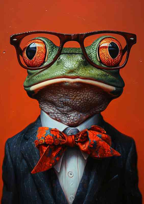 Marcus the frog wearing glasses realisum | Canvas