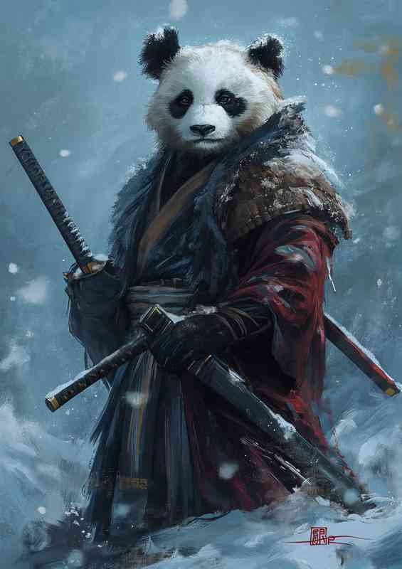 Panda Samauri in the winter | Poster