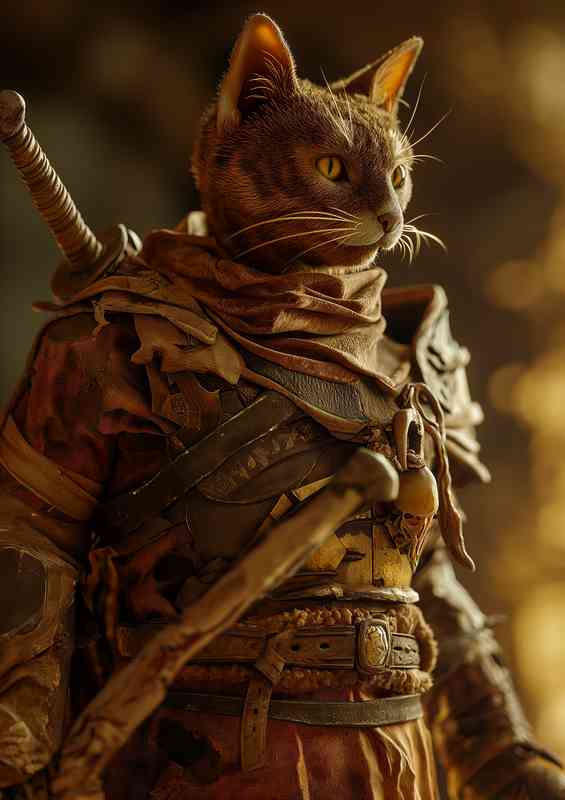 The Brown cat warrior | Canvas