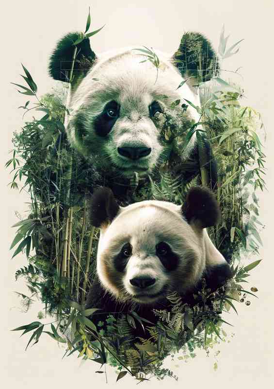 A pair of Pandas | Metal Poster