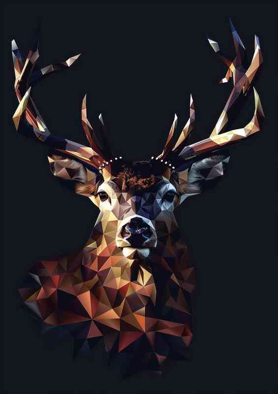 Abstract geometric Stag | Canvas