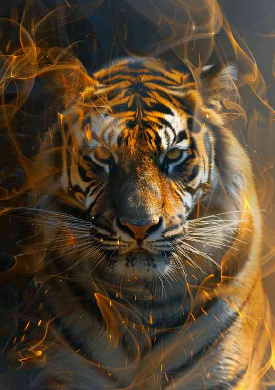 Abstract tiger design | Metal Poster