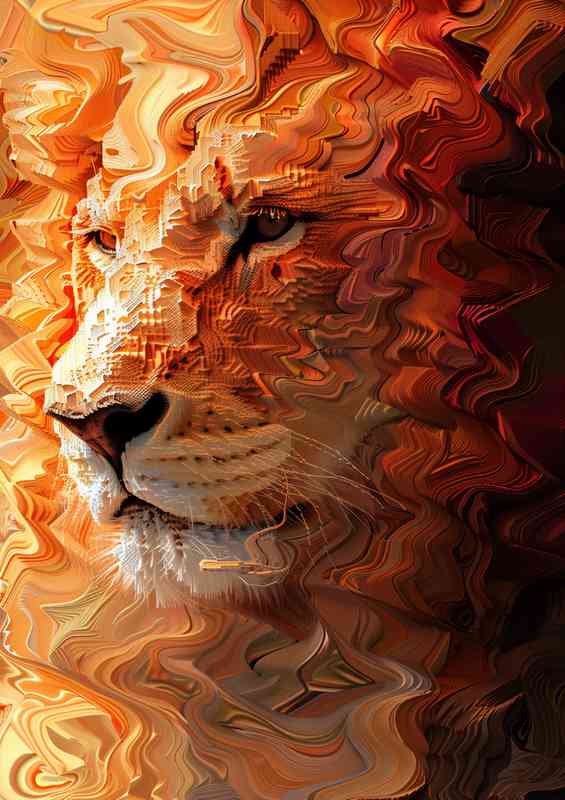 Amazing Face lion head | Metal Poster