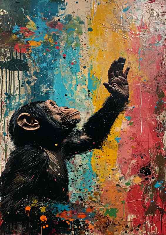 Banksy style street monkey art | Canvas
