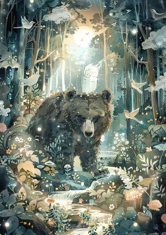 Bear in the woods | Metal Poster