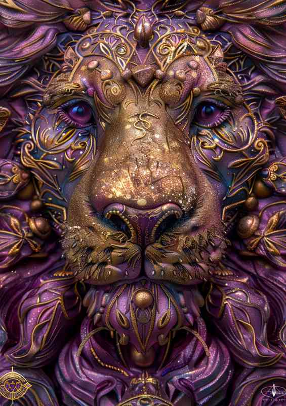 Beautiful face of a lion | Metal Poster