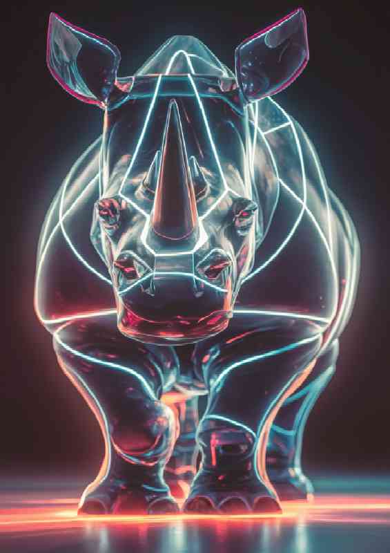 Bright Coloured Rhino visual art | Di-Bond