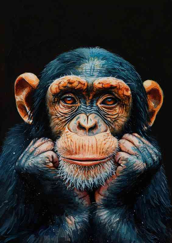 Cheeky chimp monkey posing | Poster