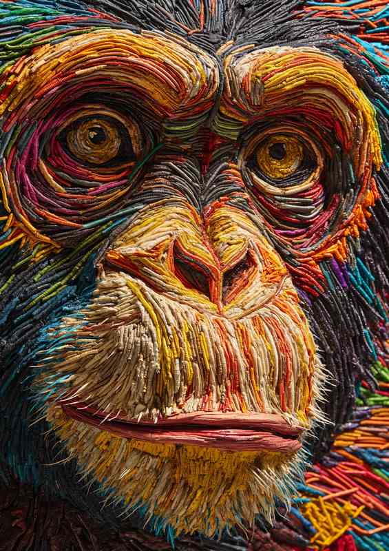 Colour paint texture a vibrant monkey | Di-Bond