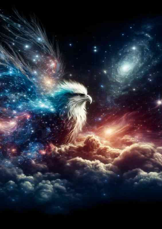 Cosmic eagle feathers erupting in a cascade of stars and nebulae | Canvas