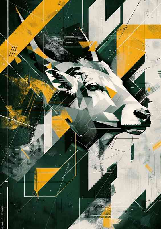Dynamic Abstract deer | Metal Poster