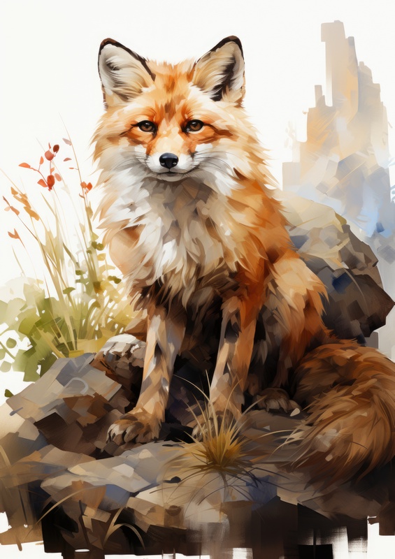 Fox on the rocks | Poster