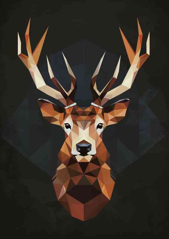 Geo Stag head | Di-Bond