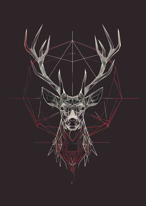 Geometric Deer shaped head | Di-Bond