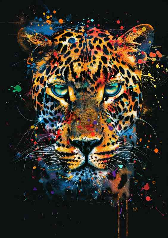 Leopards head Colorful painting | Di-Bond