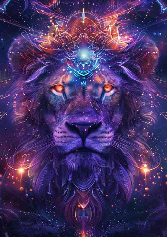 Lion full of star bursts | Canvas